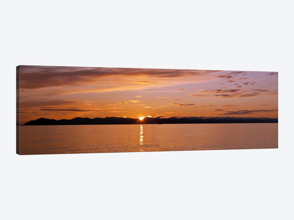 Ocean at sunset, Inside Passage, Alaska, USA by Panoramic Images 1-piece Canvas Artwork