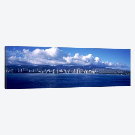 City at the waterfront, Waikiki, Honolulu, Oahu, Hawaii, USA Canvas Print #PIM10354} by Panoramic Images Canvas Print