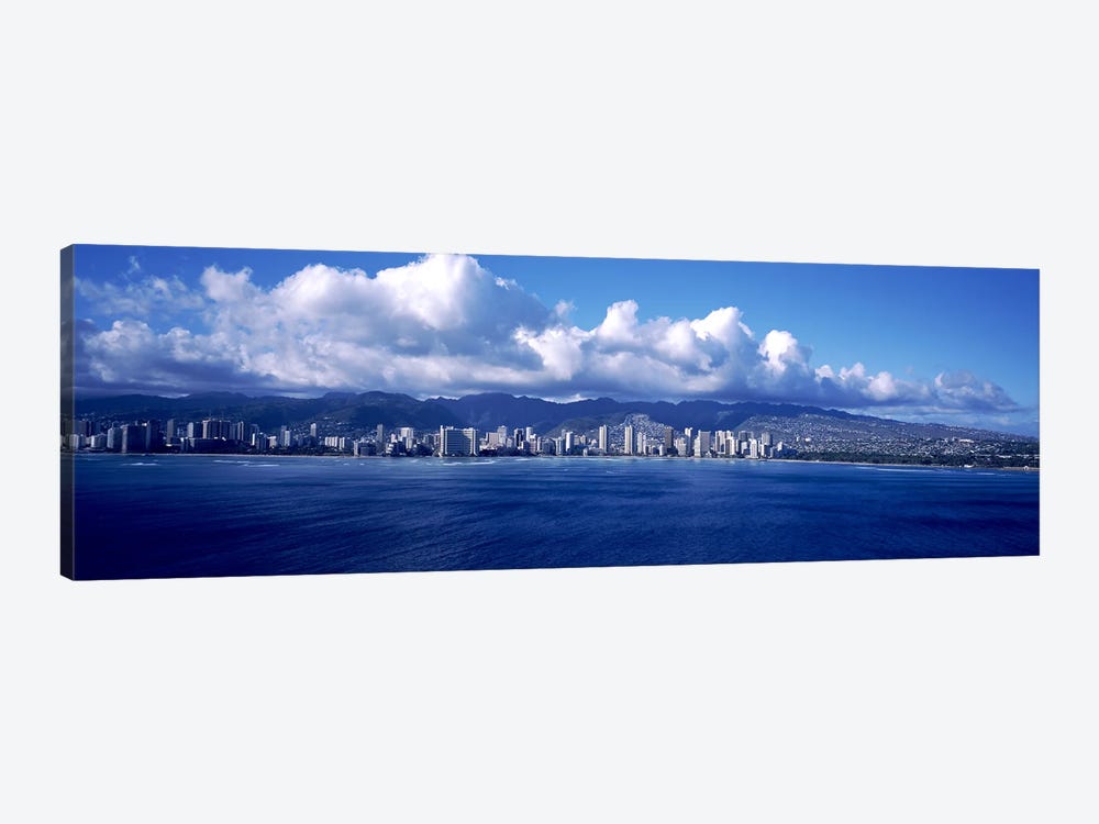 City at the waterfront, Waikiki, Honolulu, Oahu, Hawaii, USA by Panoramic Images 1-piece Canvas Art Print