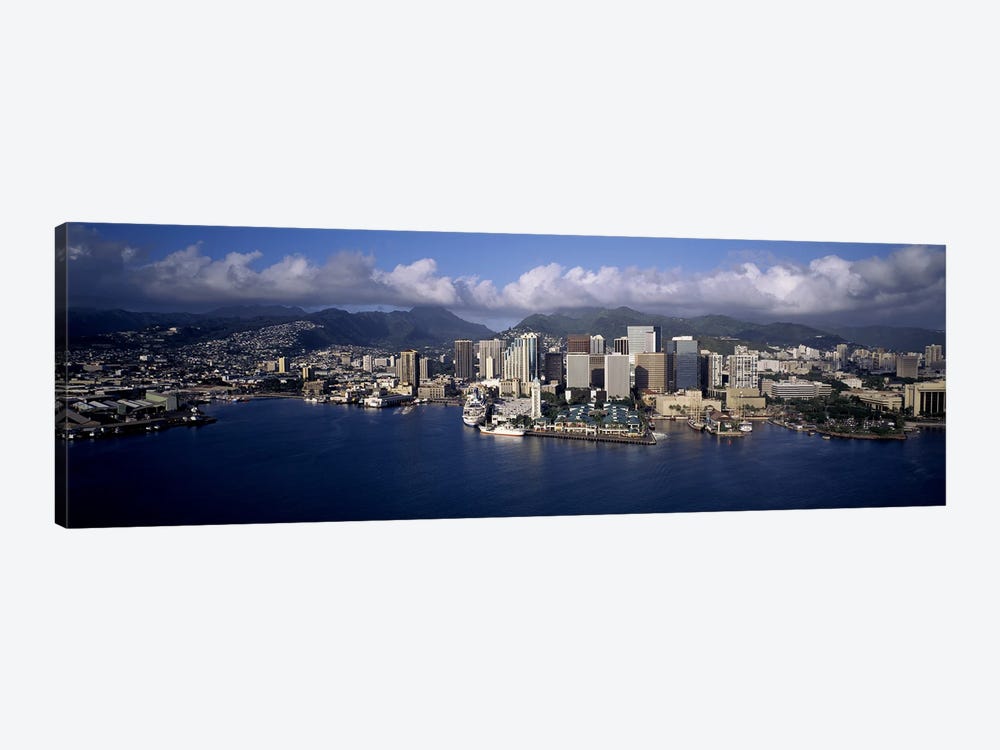 Buildings at the waterfront, Honolulu, Hawaii, USA by Panoramic Images 1-piece Canvas Artwork