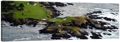 Golf course on an islandPebble Beach Golf Links, Pebble Beach, Monterey County, California, USA Canvas Art Print - Sports Art