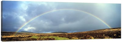 Rainbow above Fernworthy Forest, Dartmoor, Devon, England Canvas Art Print - Rain Inspired