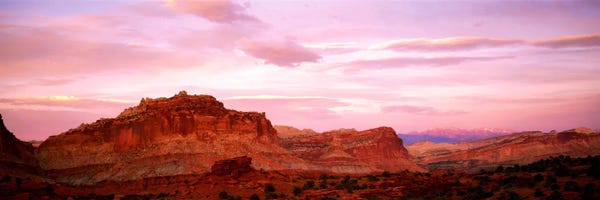 Canyons: Dusk Panorama Point Capital Reef National Park UT by Panoramic Images