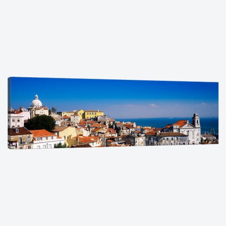 Coastal Cityscape, Alfama District, Lisbon, Portugal Canvas Print #PIM1038} by Panoramic Images Canvas Artwork