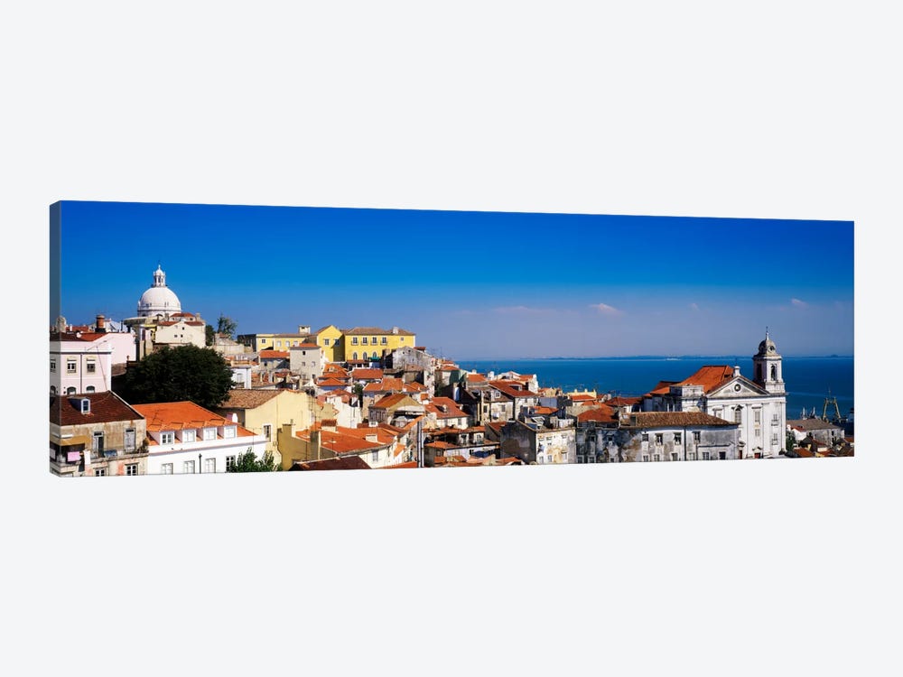 Coastal Cityscape, Alfama District, Lisbon, Portugal by Panoramic Images 1-piece Canvas Print