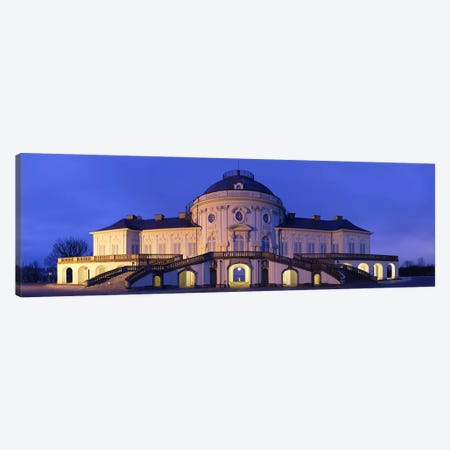 Castle Solitude lit up at night, Stuttgart, Baden-Wurttemberg, Germany Canvas Print #PIM10397} by Panoramic Images Canvas Art Print