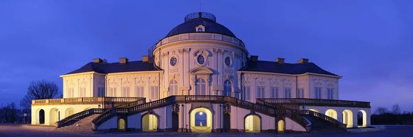 Royal Blue: Castle Solitude lit up at night, Stuttgart, Baden-Wurttemberg, Germany by Panoramic Images