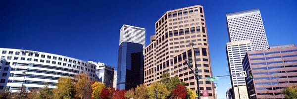 Colorado: Low angle view of skyscrapers, Downtown Denver, Denver, Colorado, USA 2011 by Panoramic Images