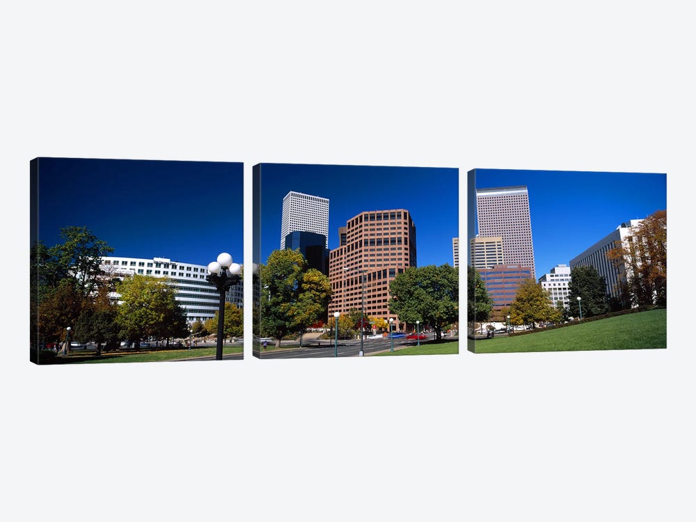 Buildings in a city, Downtown Denver, Denver, Colorado, USA 2011 by Panoramic Images 3-piece Canvas Print
