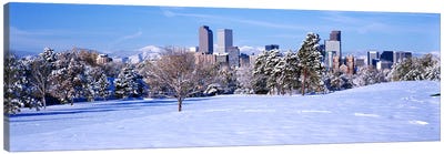 Denver city in winter, Colorado, USA 2011 #2 Canvas Art Print - Colorado Art