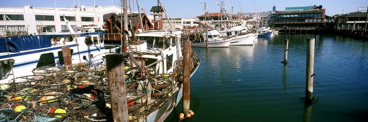 Fishing boats at a dock, Fisherman's Wharf, San Francisco, California, USA