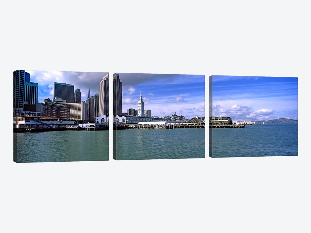 Buildings at the waterfront, San Francisco, California, USA by Panoramic Images 3-piece Canvas Print
