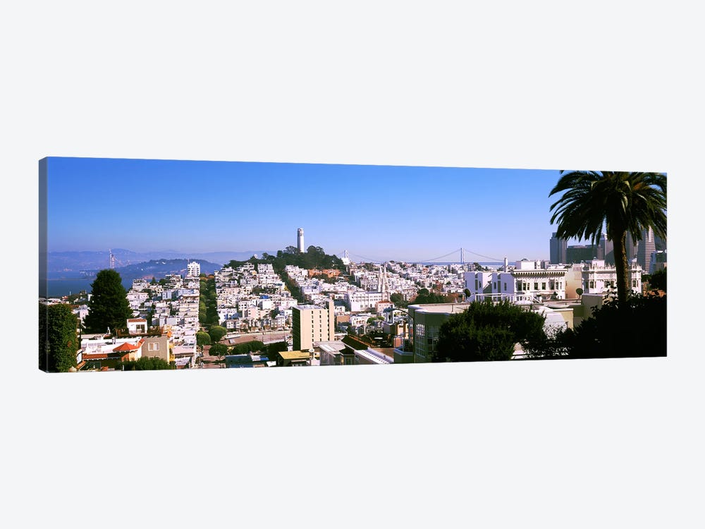 High angle view of buildings in a city, Russian Hill, San Francisco, California, USA by Panoramic Images 1-piece Canvas Art