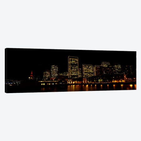 Buildings at the waterfront lit up at night, San Francisco, California, USA #9 Canvas Print #PIM10432} by Panoramic Images Canvas Art Print