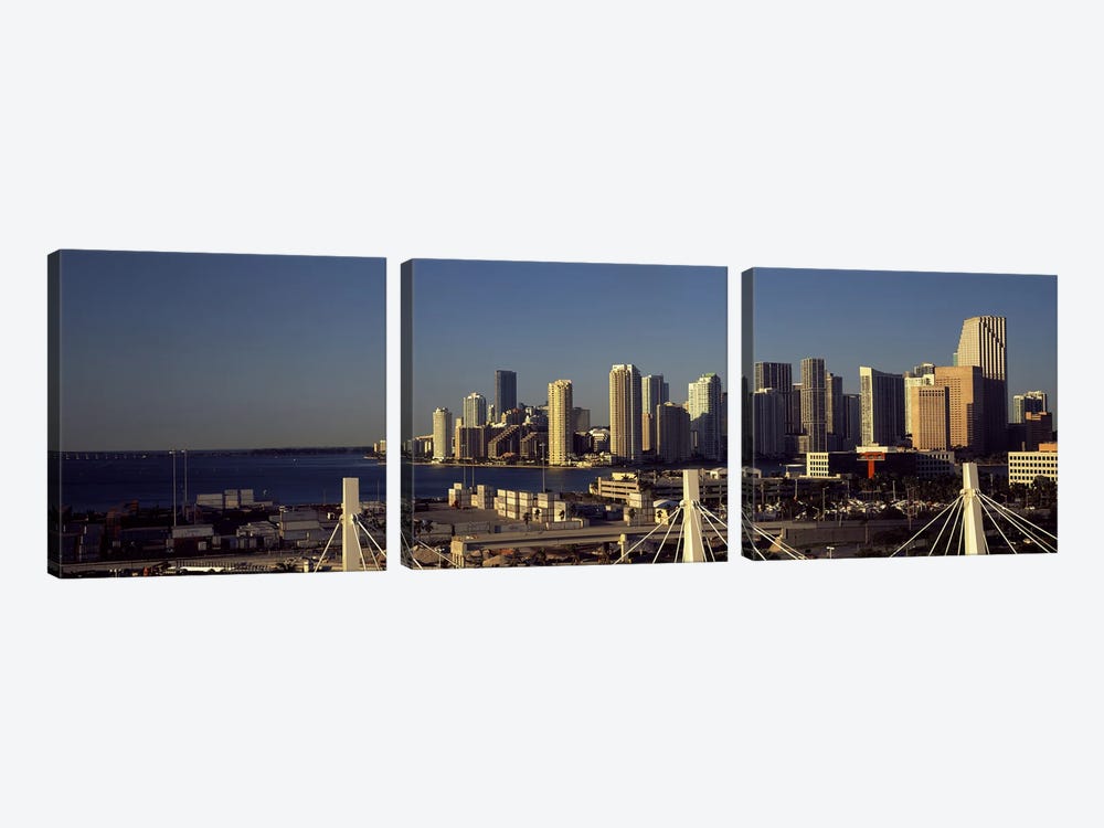 Buildings in a city, Miami, Florida, USA by Panoramic Images 3-piece Canvas Print