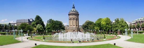 Baden-Wurttemberg: Water tower in a park, Wasserturm, Mannheim, Baden-Wurttemberg, Germany by Panoramic Images