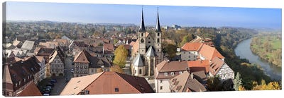 Old town viewed from Blue Tower, Bad Wimpfen, Baden-Wurttemberg, Germany Canvas Art Print - Germany Art