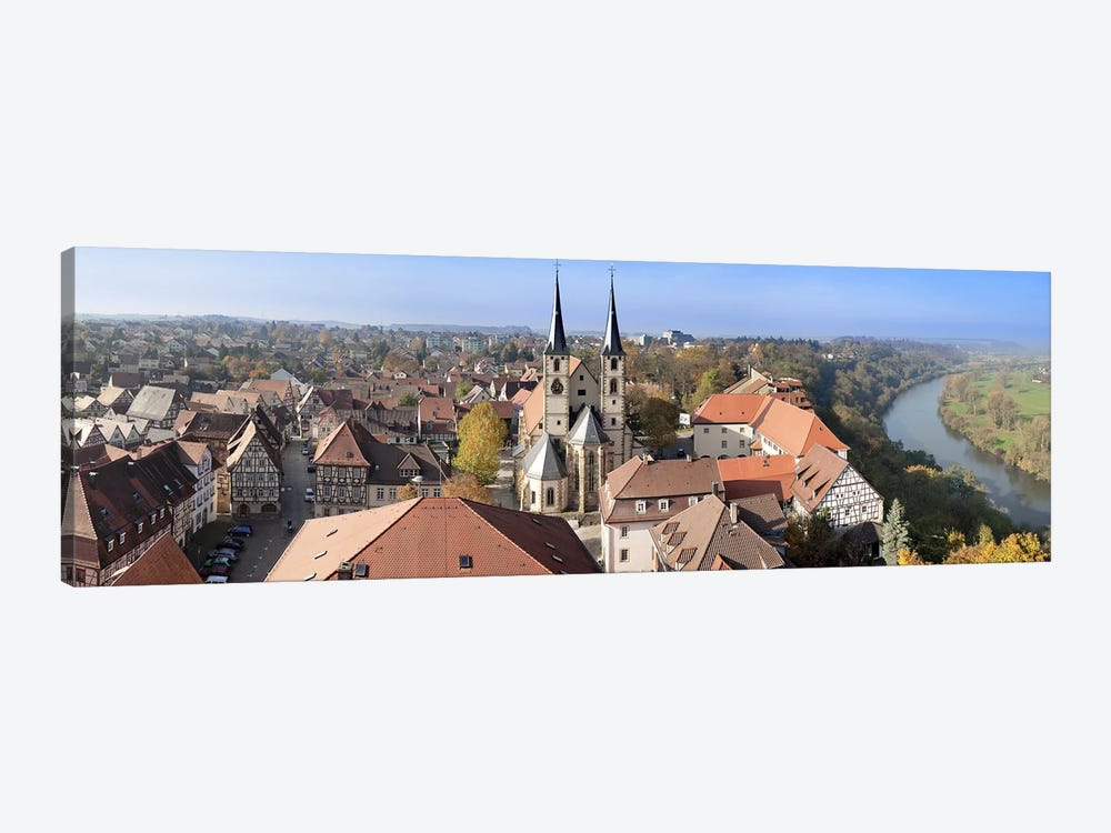 Old town viewed from Blue Tower, Bad Wimpfen, Baden-Wurttemberg, Germany by Panoramic Images 1-piece Art Print