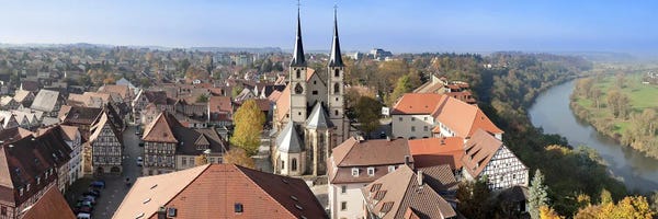 Baden-Wurttemberg: Old town viewed from Blue Tower, Bad Wimpfen, Baden-Wurttemberg, Germany by Panoramic Images