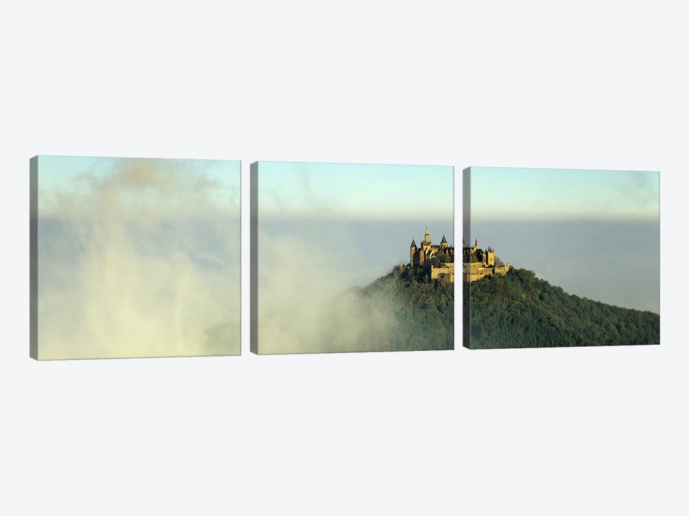 Castle on a hill, Burg Hohenzollern, Swabian Alb, Baden-Wurttemberg, Germany by Panoramic Images 3-piece Canvas Artwork