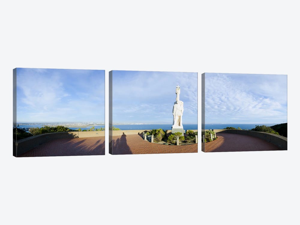 Monument on the coast, Cabrillo National Monument, Point Loma, San Diego, San Diego Bay, San Diego County, California, USA by Panoramic Images 3-piece Canvas Print