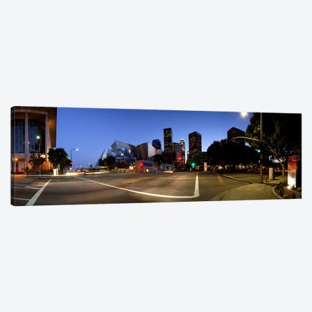 Concert hall lit up at night, Walt Disney Concert Hall, City Of Los Angeles, Los Angeles County, California, USA 2011 Canvas Print #PIM10453} by Panoramic Images Canvas Art Print