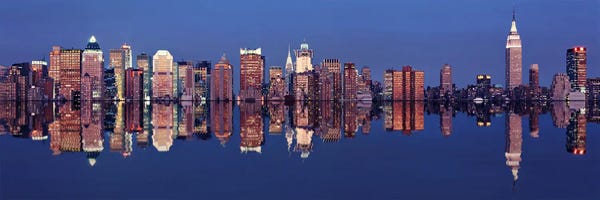New York City Skylines: Skyscrapers at the waterfront, New York City, New York State, USA by Panoramic Images