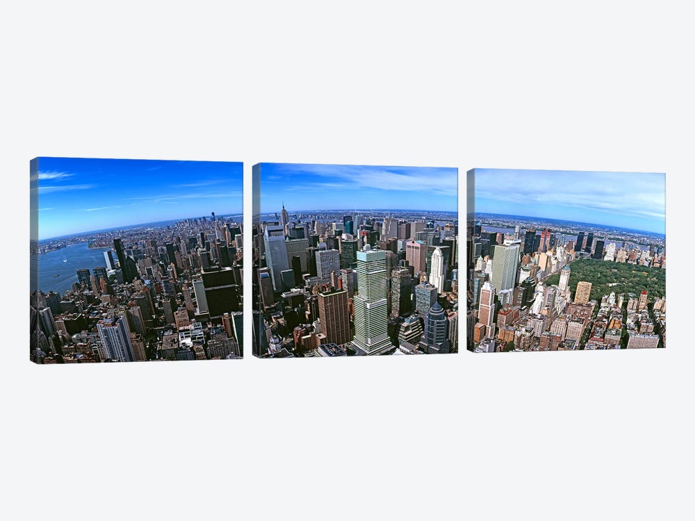 Aerial view of New York CityNew York State, USA by Panoramic Images 3-piece Canvas Artwork