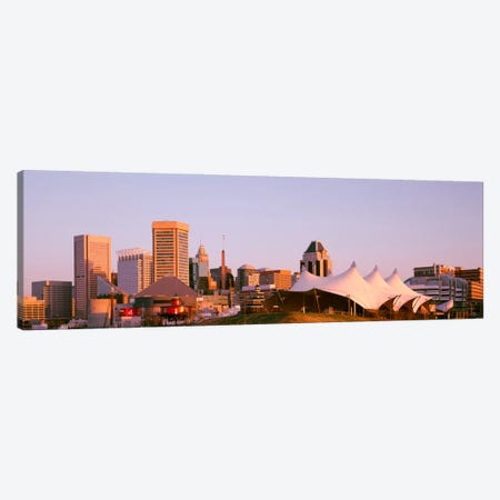Morning skyline & Pier 6 concert pavilion Baltimore MD USA Canvas Print #PIM1046} by Panoramic Images Canvas Art