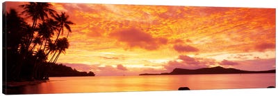 Sunset, Huahine Island, Tahiti Canvas Art Print - Sunrises & Sunsets Scenic Photography