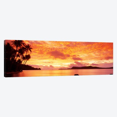 Sunset, Huahine Island, Tahiti Canvas Print #PIM104} by Panoramic Images Canvas Art
