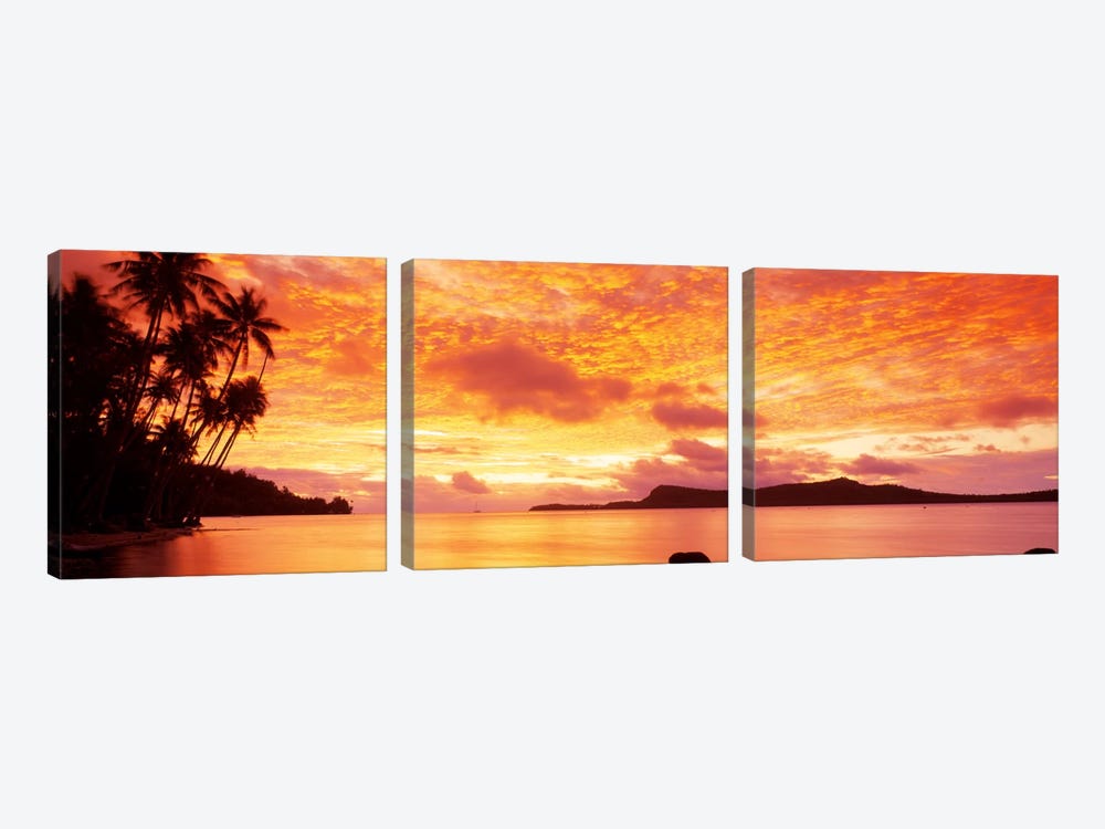 Sunset, Huahine Island, Tahiti by Panoramic Images 3-piece Canvas Art Print