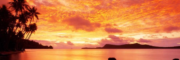 Panoramic Images: Sunset, Huahine Island, Tahiti by Panoramic Images