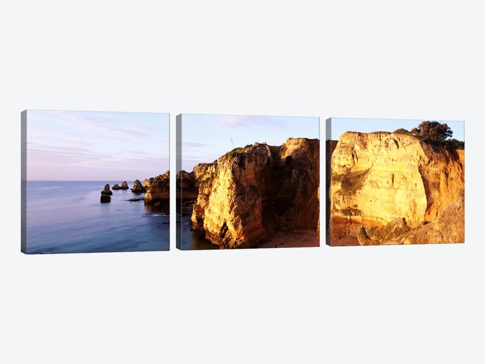 Portugal, Algarve Region, coastline by Panoramic Images 3-piece Canvas Wall Art