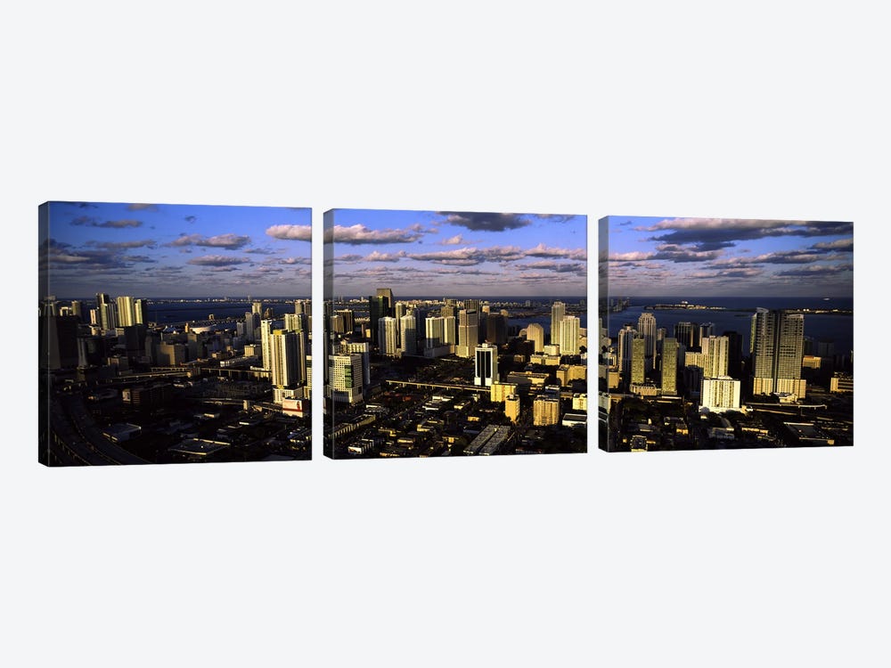 Clouds over the city skyline, Miami, Florida, USA #2 3-piece Canvas Art Print