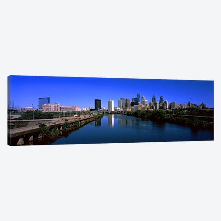 Buildings at the waterfront, Philadelphia, Schuylkill River, Pennsylvania, USA Canvas Print #PIM10570} by Panoramic Images Canvas Art