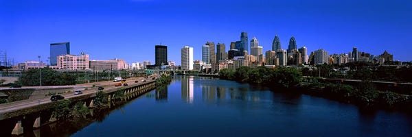 Pennsylvania: Buildings at the waterfront, Philadelphia, Schuylkill River, Pennsylvania, USA by Panoramic Images