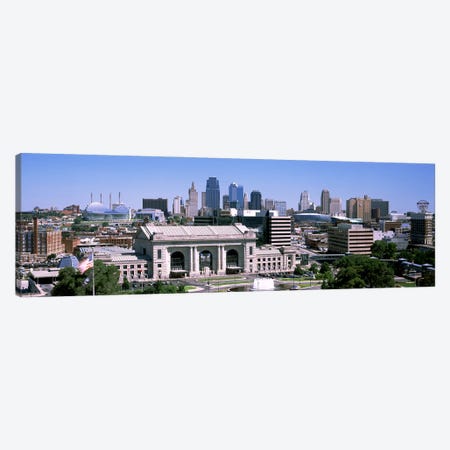 Union Station with city skyline in backgroundKansas City, Missouri, USA Canvas Print #PIM10576} by Panoramic Images Canvas Print