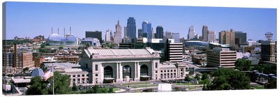 Union Station with city skyline in backgroundKansas City, Missouri, USA Canvas Art Print - Missouri Art