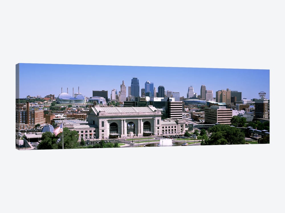 Union Station with city skyline in backgroundKansas City, Missouri, USA by Panoramic Images 1-piece Canvas Art Print