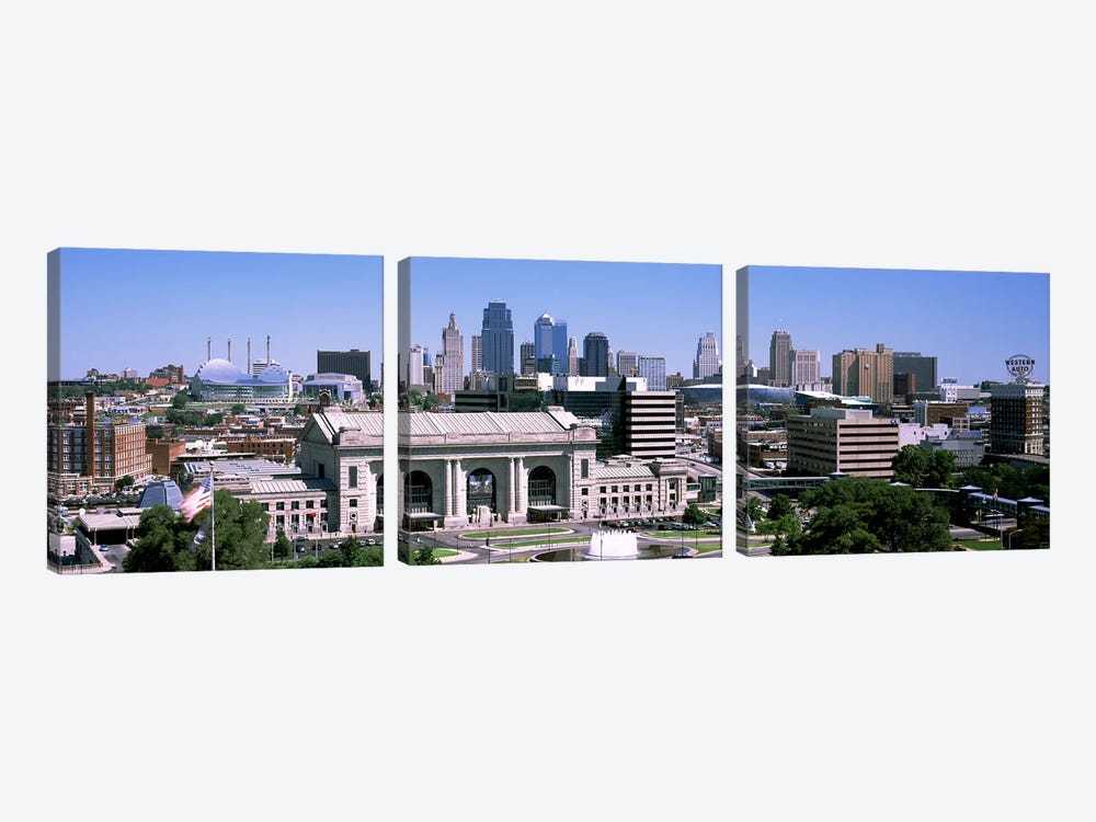Union Station with city skyline in backgroundKansas City, Missouri, USA by Panoramic Images 3-piece Art Print