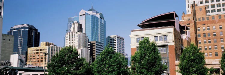 Low angle view of skyline, Kansas City, Missouri, USA