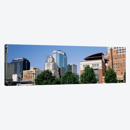 Low angle view of skyline, Kansas City, Missouri, USA Canvas Print #PIM10581} by Panoramic Images Art Print