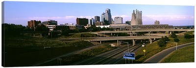 Highway interchange, Kansas City, Missouri, USA Canvas Art Print - Missouri Art