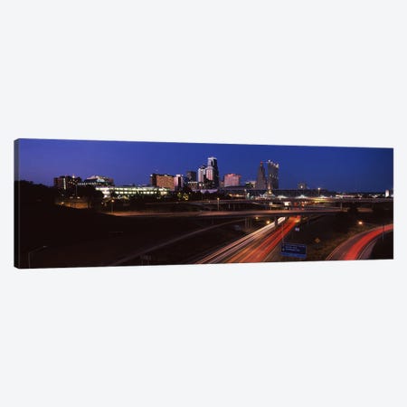 Highway interchange and skyline at dusk, Kansas City, Missouri, USA Canvas Print #PIM10584} by Panoramic Images Canvas Art