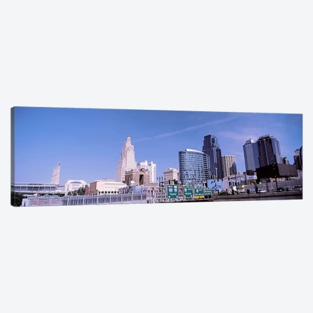 Low angle view of downtown skyline, Kansas City, Missouri, USA Canvas Print #PIM10589} by Panoramic Images Canvas Art Print