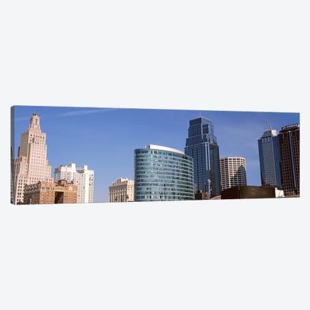 Low angle view of downtown skyline, Kansas City, Missouri, USA #2 Canvas Print #PIM10590} by Panoramic Images Canvas Wall Art