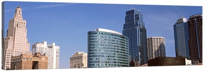 Low angle view of downtown skyline, Kansas City, Missouri, USA #2 Canvas Art Print - Kansas City Art