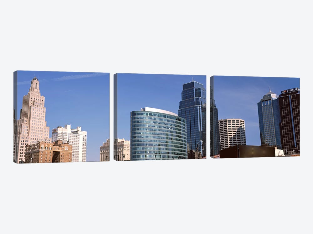 Low angle view of downtown skyline, Kansas City, Missouri, USA #2 by Panoramic Images 3-piece Art Print