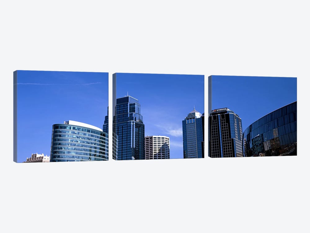 Low angle view of downtown skyline, Kansas City, Missouri, USA #3 by Panoramic Images 3-piece Canvas Artwork